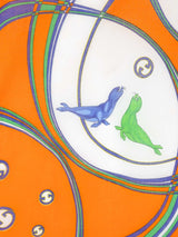 Gucci Orange Seal Print Scarf Accessory arcadeshops.com