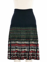 2000 Alaia Black Floral Knit Skirt Bottom arcadeshops.com