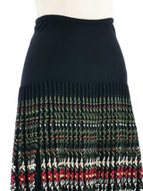 2000 Alaia Black Floral Knit Skirt Bottom arcadeshops.com