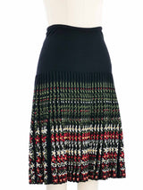 2000 Alaia Black Floral Knit Skirt Bottom arcadeshops.com