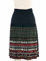 2000 Alaia Black Floral Knit Skirt Bottom arcadeshops.com