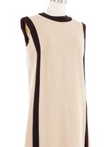 1960s Pierre Cardin Coffee Colorblock Sleeveless Dress Dress arcadeshops.com