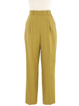 1990s Gianni Versace Olive Green Pant Suit Suit arcadeshops.com