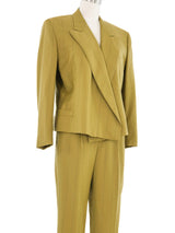 1990s Gianni Versace Olive Green Pant Suit Suit arcadeshops.com