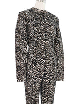 Alaia Animal Print Knit Bodycon Jumpsuit Suit arcadeshops.com