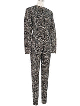 Alaia Animal Print Knit Bodycon Jumpsuit Suit arcadeshops.com
