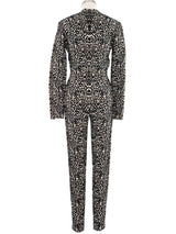 Alaia Animal Print Knit Bodycon Jumpsuit Suit arcadeshops.com