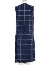 2016 Balenciaga Navy and White Check Dress Dress arcadeshops.com