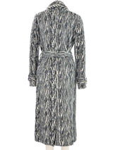 Fur Trimmed Black and White Wool Coat Outerwear arcadeshops.com