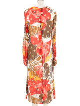 Metallic Accented Printed Chiffon Dress Dress arcadeshops.com