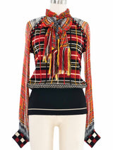Jean Paul Gaultier Plaid Knit Top Top arcadeshops.com