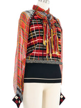 Jean Paul Gaultier Plaid Knit Top Top arcadeshops.com