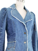 Patchwork Denim Blazer Jacket arcadeshops.com