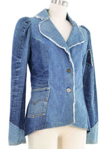 Patchwork Denim Blazer Jacket arcadeshops.com