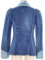 Patchwork Denim Blazer Jacket arcadeshops.com