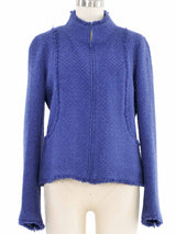 2004 Chanel Indigo Tweed Zip Jacket Jacket arcadeshops.com