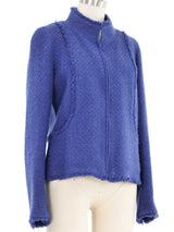 2004 Chanel Indigo Tweed Zip Jacket Jacket arcadeshops.com