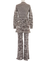 Brown Space Knit Pant Suit Suit arcadeshops.com