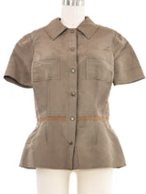 2003 Lanvin Khaki Utility Shirt Top arcadeshops.com