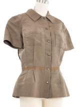 2003 Lanvin Khaki Utility Shirt Top arcadeshops.com