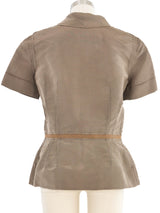 2003 Lanvin Khaki Utility Shirt Top arcadeshops.com