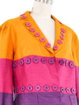 Moschino Button Trim Satin Blazer Jacket arcadeshops.com