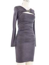 Plein Sud Ruched Gray Jersey Dress Dress arcadeshops.com