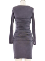 Plein Sud Ruched Gray Jersey Dress Dress arcadeshops.com