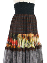 Jean Paul Gaultier Tiered Mixed Fabric Skirt Bottom arcadeshops.com