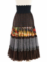 Jean Paul Gaultier Tiered Mixed Fabric Skirt Bottom arcadeshops.com