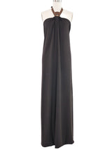 2008 Gucci Leather Trim Halter Dress Dress arcadeshops.com