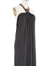 2008 Gucci Leather Trim Halter Dress Dress arcadeshops.com
