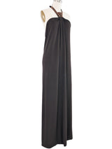 2008 Gucci Leather Trim Halter Dress Dress arcadeshops.com