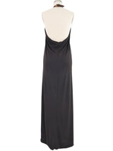 2008 Gucci Leather Trim Halter Dress Dress arcadeshops.com