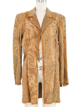 Roberto Cavalli Laced Printed Suede Jacket Jacket arcadeshops.com