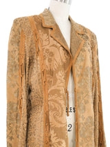 Roberto Cavalli Laced Printed Suede Jacket Jacket arcadeshops.com