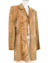 Roberto Cavalli Laced Printed Suede Jacket Jacket arcadeshops.com
