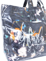 2021 Comme des Garcons Futura 2000 Black Abstract Vinyl Tote Accessory arcadeshops.com