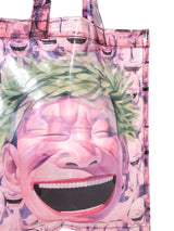 2021 Comme des Garcons Yue Minjun Face Print Vinyl Tote Accessory arcadeshops.com