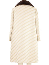 Fur Accented Metallic Striped Coat Outerwear arcadeshops.com