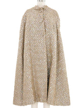 1960s Taupe Sequin Cape Coat Outerwear arcadeshops.com