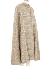 1960s Taupe Sequin Cape Coat Outerwear arcadeshops.com