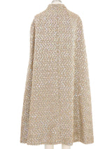 1960s Taupe Sequin Cape Coat Outerwear arcadeshops.com