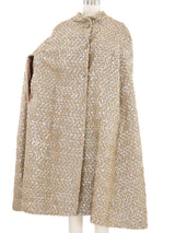 1960s Taupe Sequin Cape Coat Outerwear arcadeshops.com