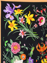 Gucci Flora Beige and Black Silk Scarf Accessory arcadeshops.com