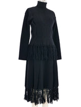 Jean Paul Gaultier Fringe Trimmed Knit Skirt Set Suit arcadeshops.com