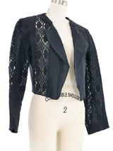 2006 Yves Saint Laurent Cropped Cut Out Woven Jacket Jacket arcadeshops.com