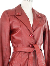 1970s Terracotta Leather Belted Jacket Jacket arcadeshops.com