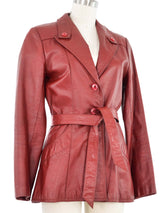 1970s Terracotta Leather Belted Jacket Jacket arcadeshops.com