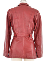 1970s Terracotta Leather Belted Jacket Jacket arcadeshops.com